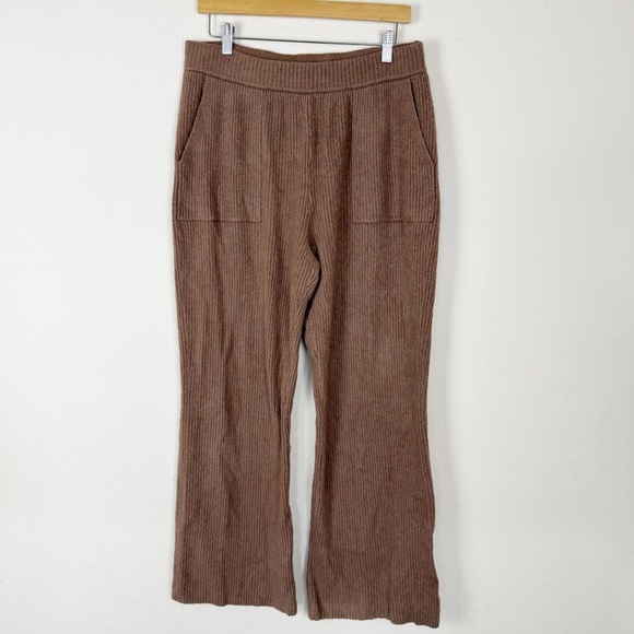 Athleta Felicity Cozy Knit Wide Leg Pant Cashmere Blend / Brown - Picture 1 of 7